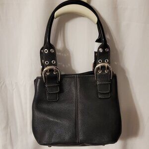 SALE!! Tignanello pebble leather HANDBAG‎ with Silver Buckles -Great Condition